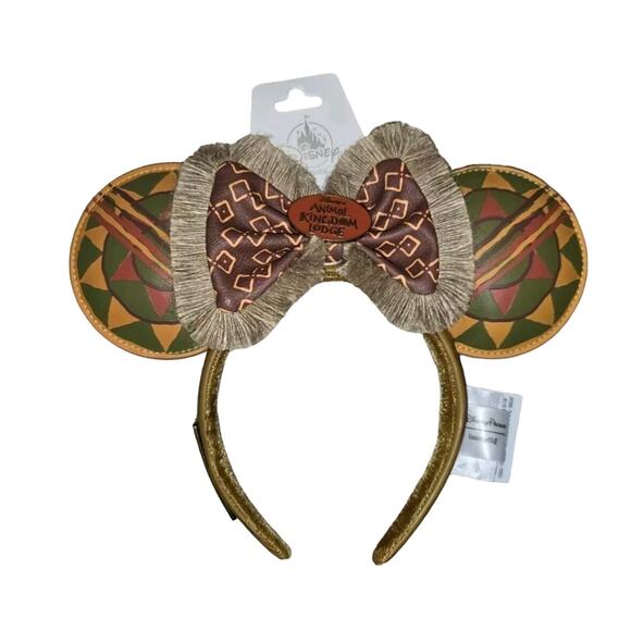 Disney Parks Animal Kingdom Lodge Resort Minnie Ears Headband Loungefly 2024 NWT